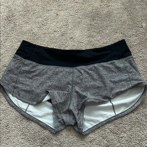 lululemon athletica Black and Gray Women's Athletic Shorts